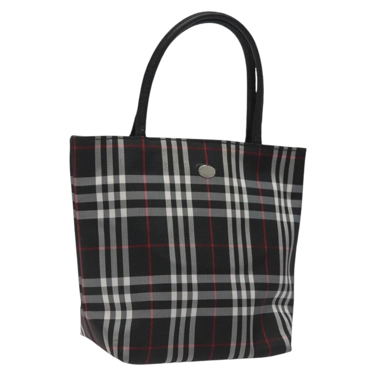 BURBERRY Nova Check Hand Bag Nylon Black Auth hk2393