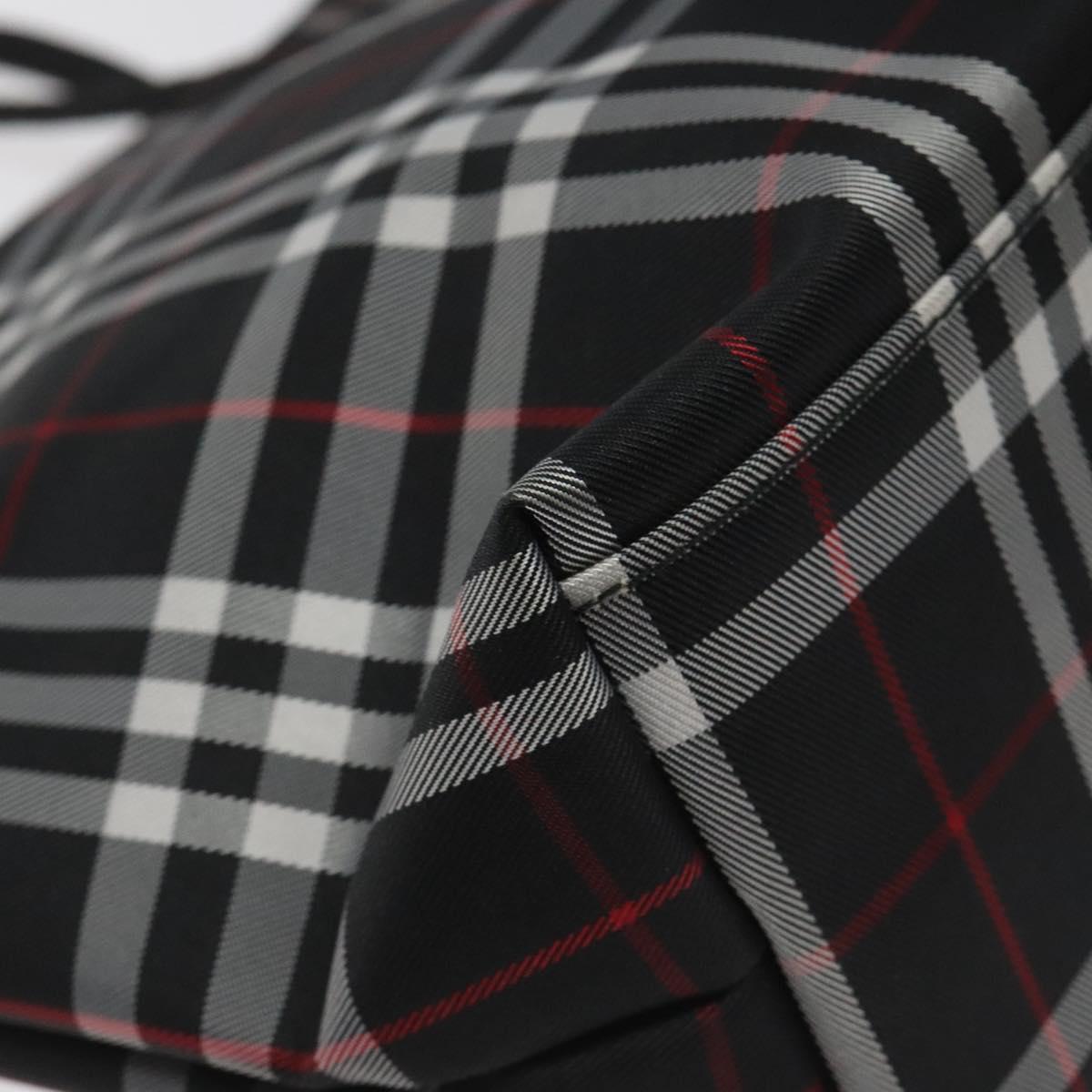 BURBERRY Nova Check Hand Bag Nylon Black Auth hk2393