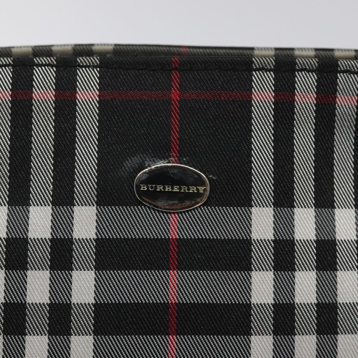BURBERRY Nova Check Hand Bag Nylon Black Auth hk2393