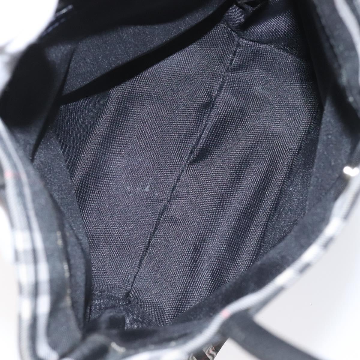 BURBERRY Nova Check Hand Bag Nylon Black Auth hk2393
