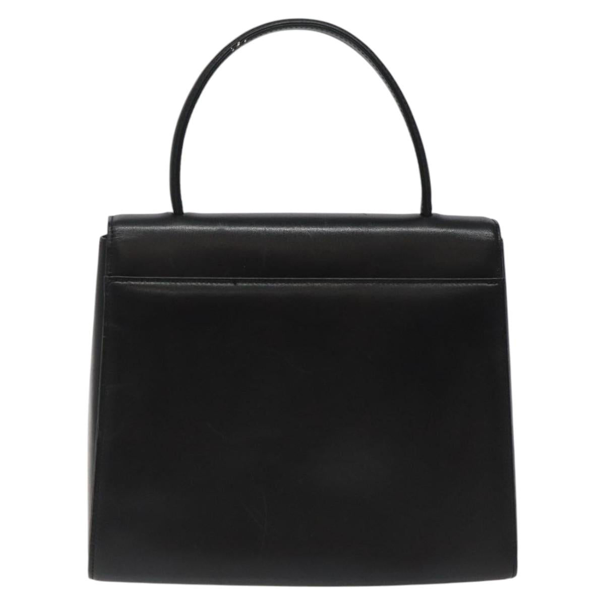 GIVENCHY Hand Bag Leather Black Auth hk2395