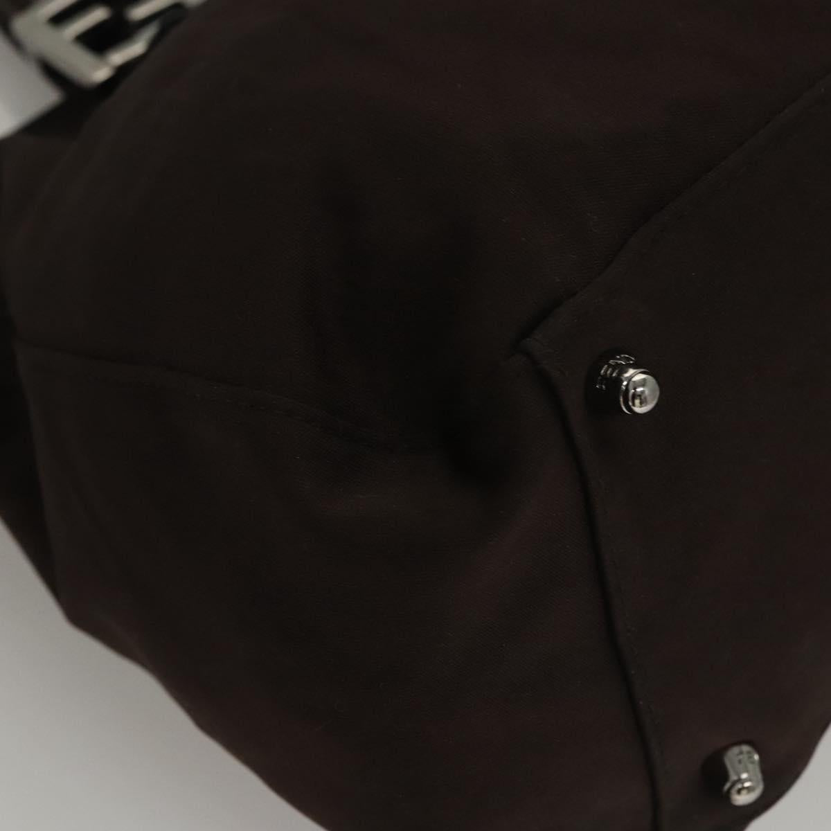 FENDI Hand Bag Nylon Brown Auth hk2402