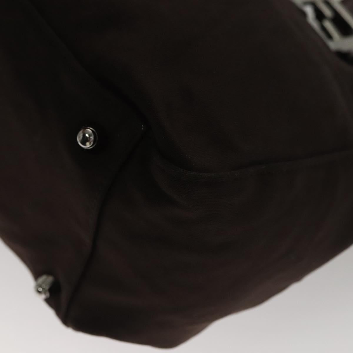 FENDI Hand Bag Nylon Brown Auth hk2402