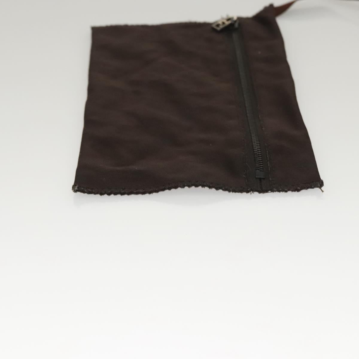 FENDI Hand Bag Nylon Brown Auth hk2402