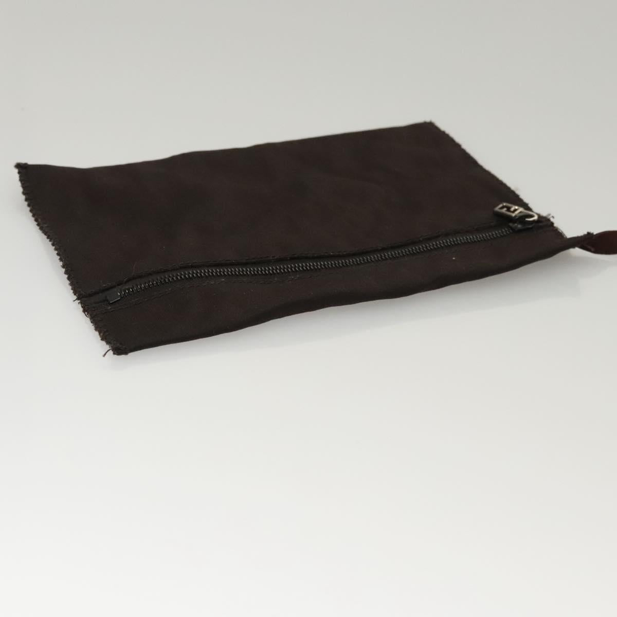 FENDI Hand Bag Nylon Brown Auth hk2402