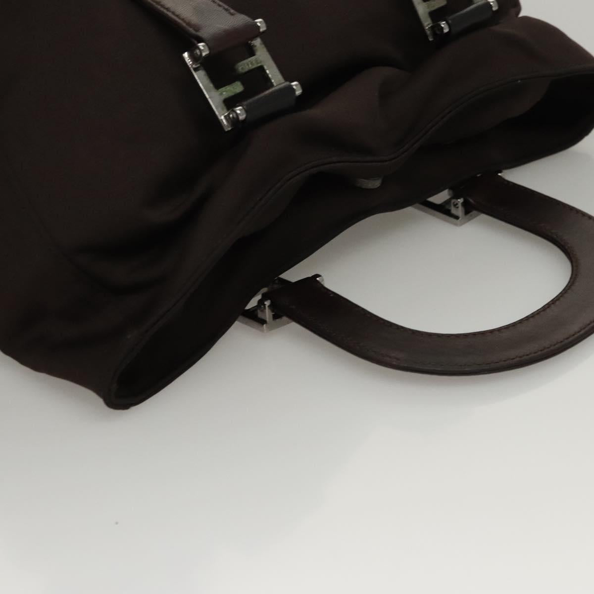 FENDI Hand Bag Nylon Brown Auth hk2402