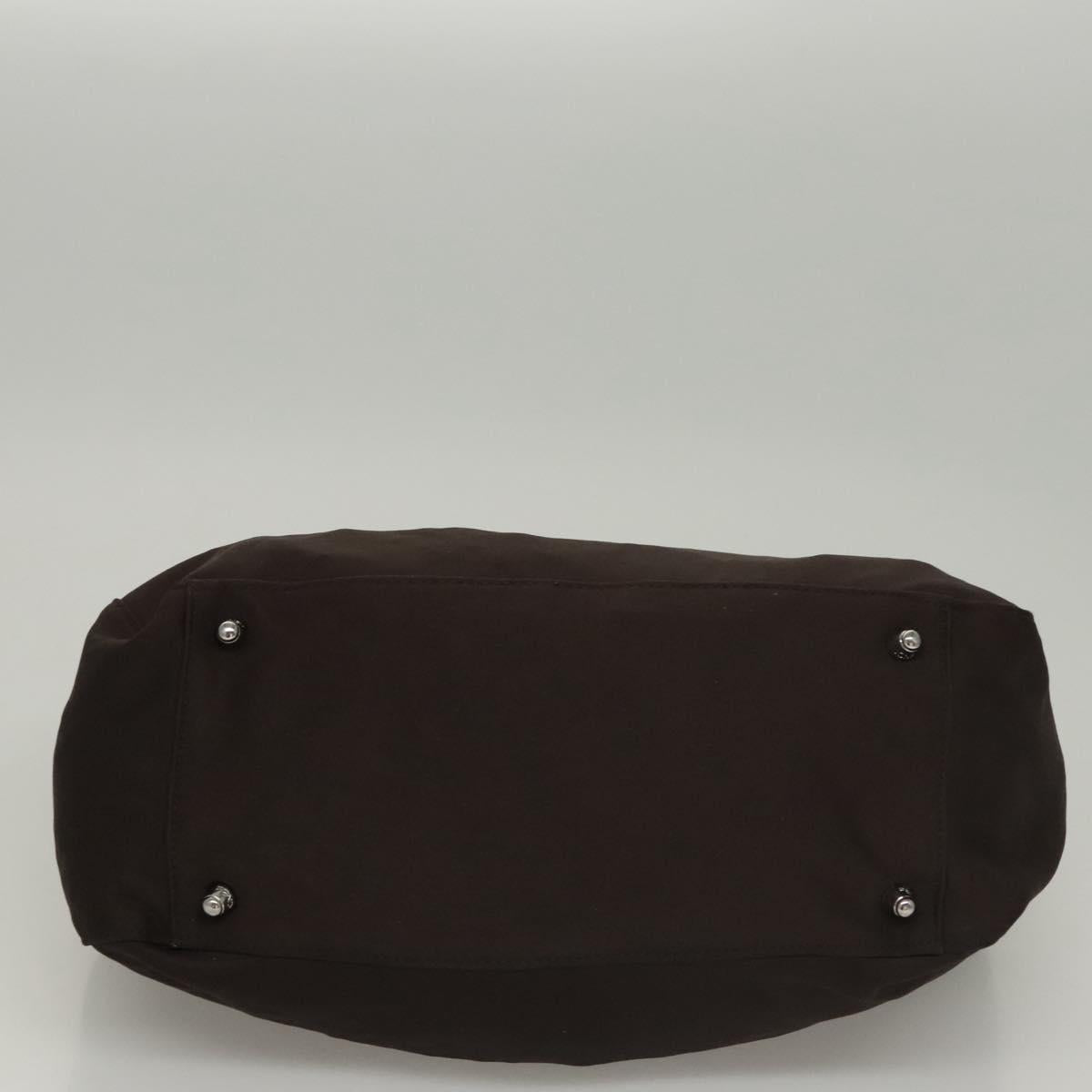 FENDI Hand Bag Nylon Brown Auth hk2402
