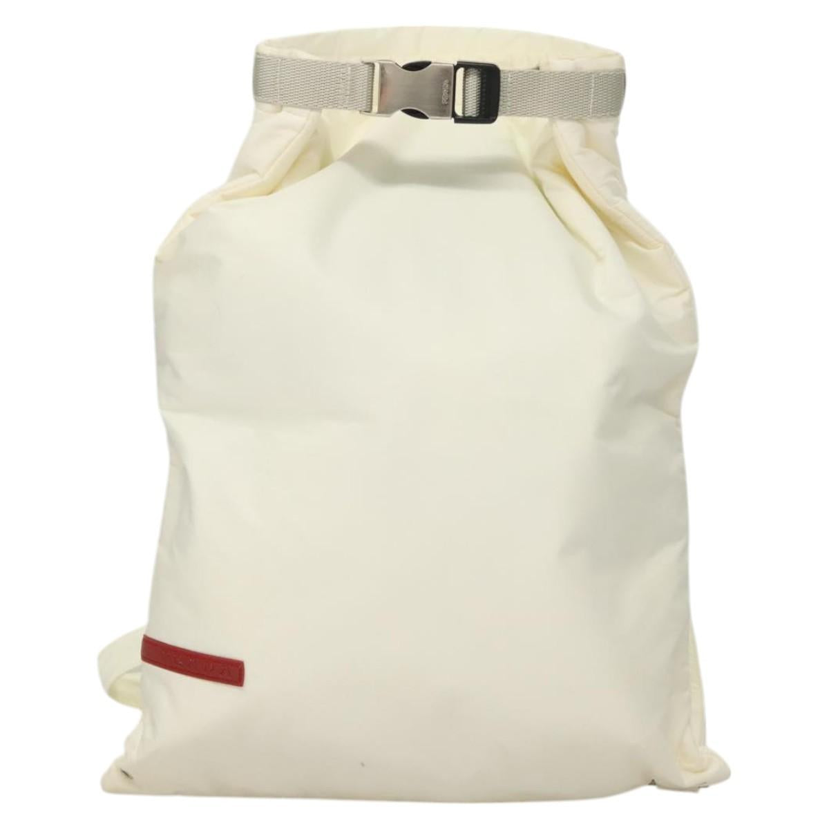 PRADA Sports Backpack Nylon White Auth hk2405