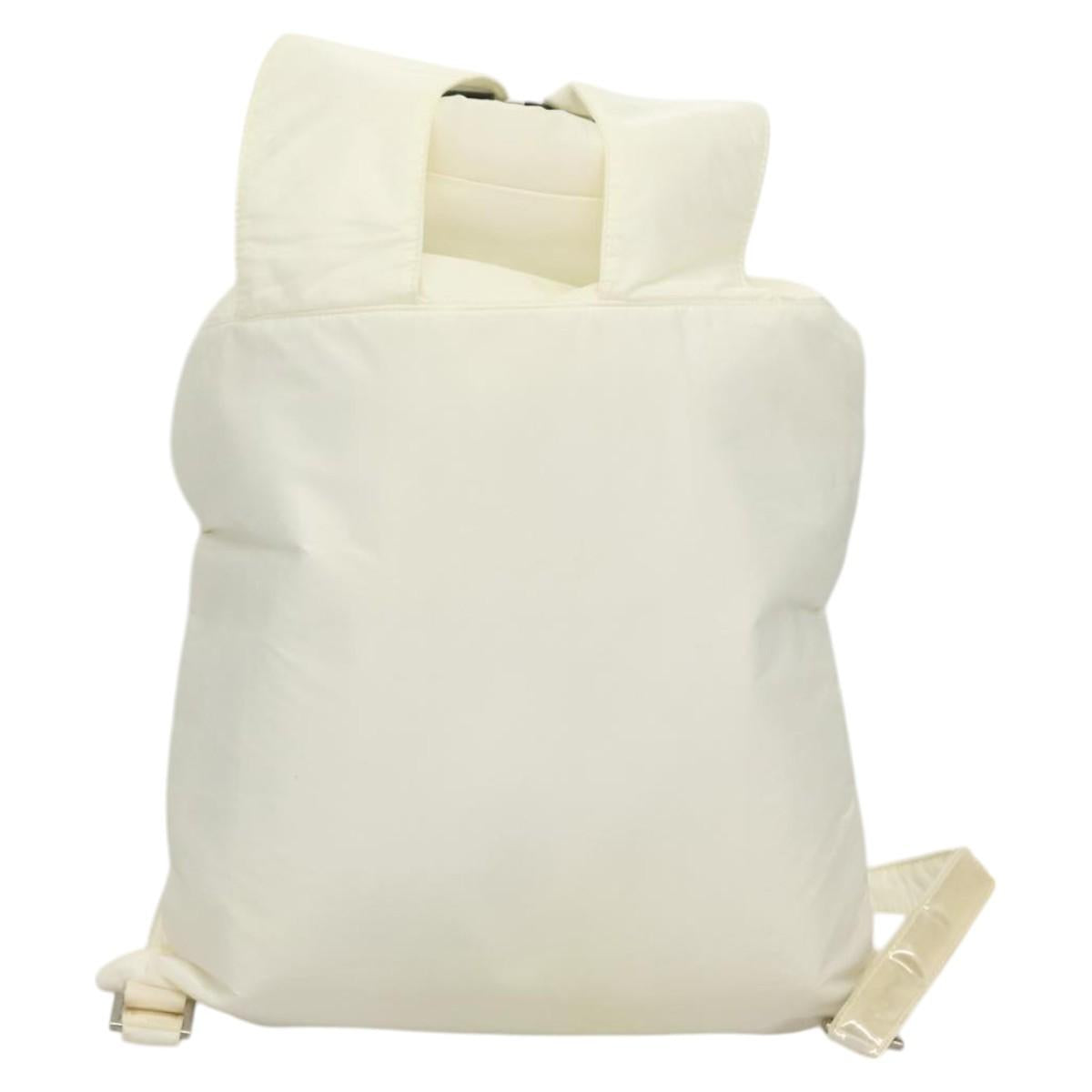 PRADA Sports Backpack Nylon White Auth hk2405