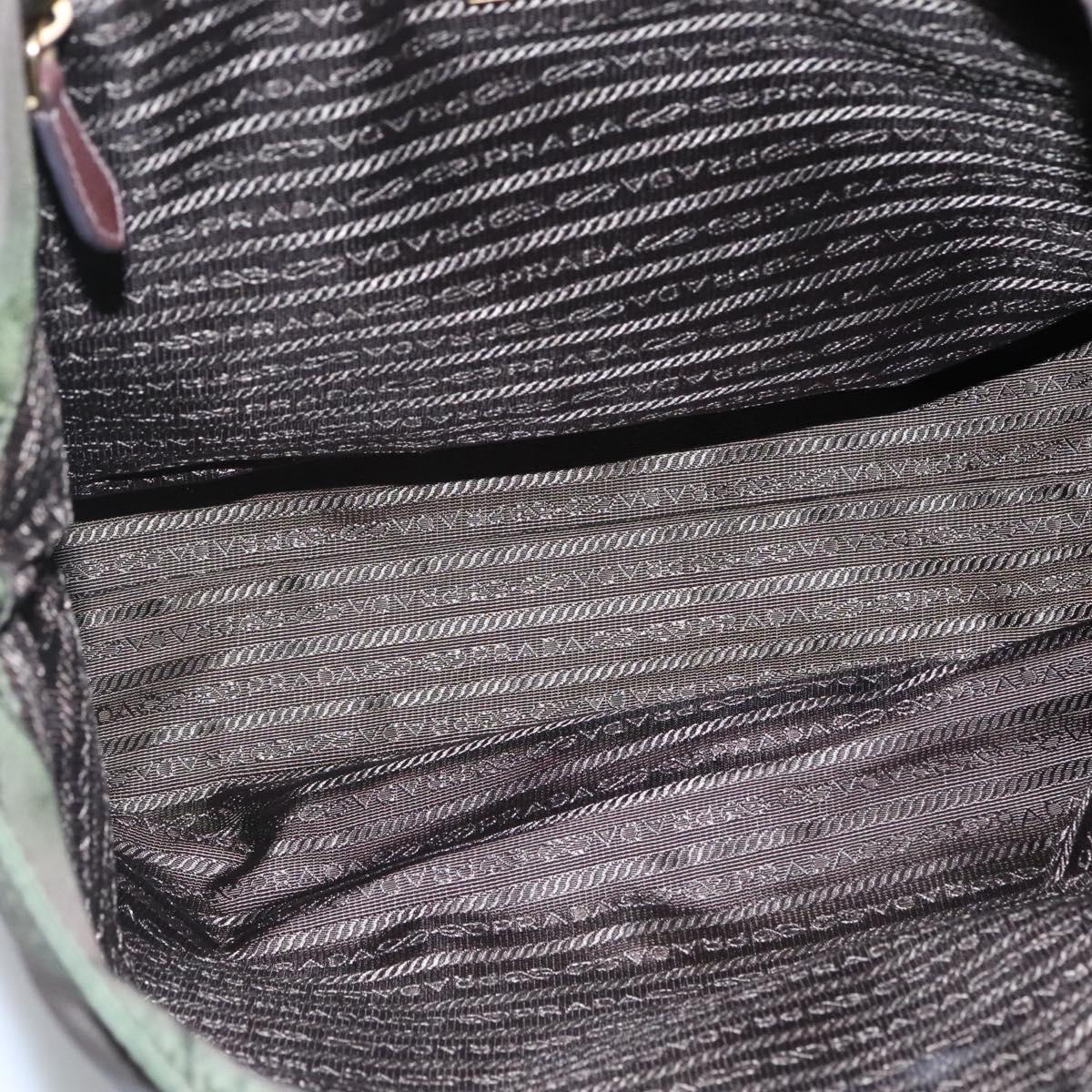 PRADA Tote Bag Nylon Khaki Gold Auth hk2406