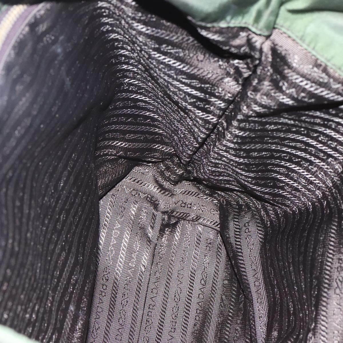 PRADA Tote Bag Nylon Khaki Gold Auth hk2406