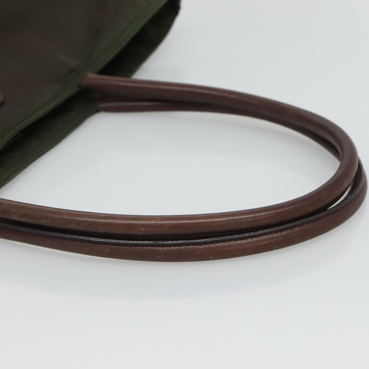 PRADA Tote Bag Nylon Khaki Gold Auth hk2406