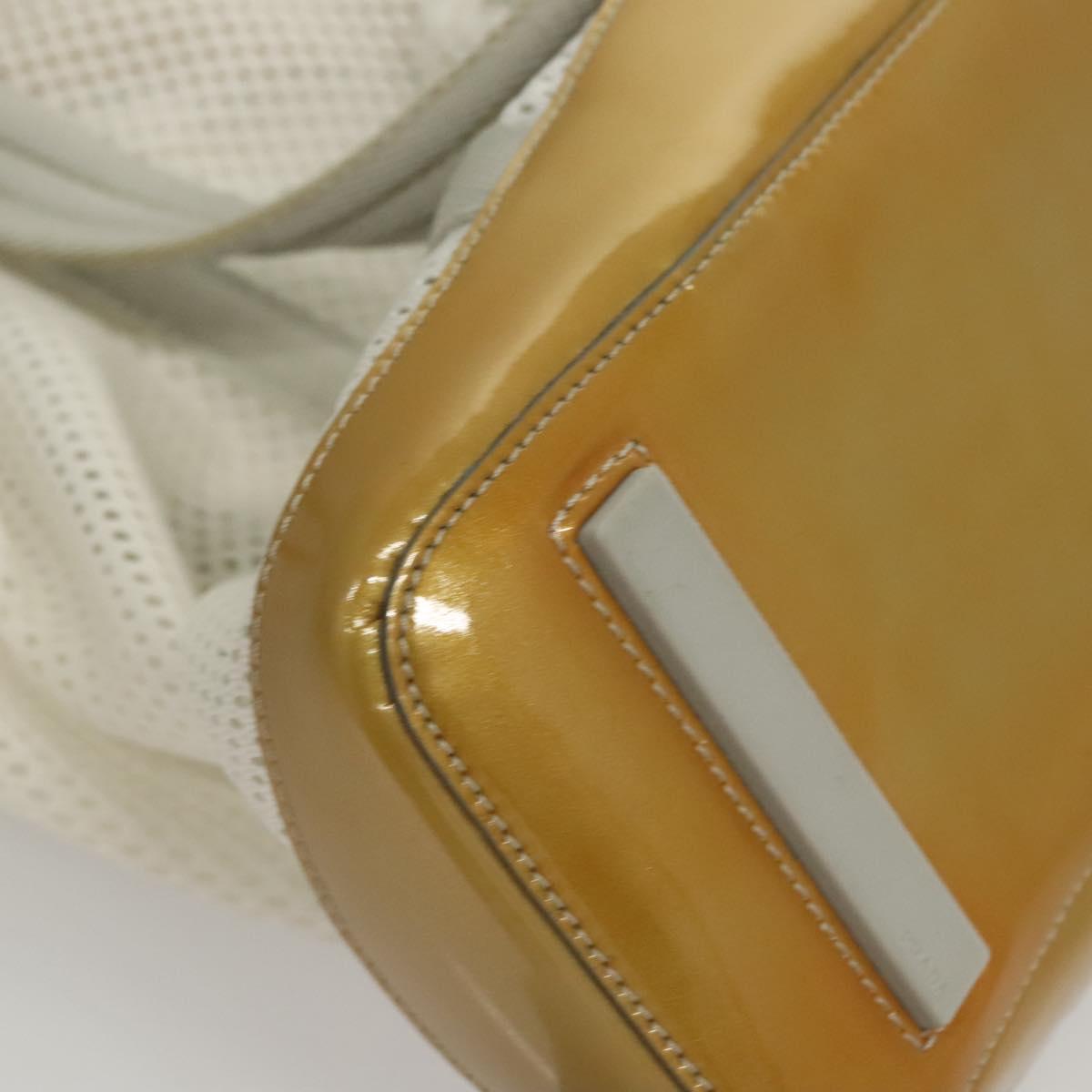 PRADA Shoulder Bag Nylon White Silver Auth hk2408