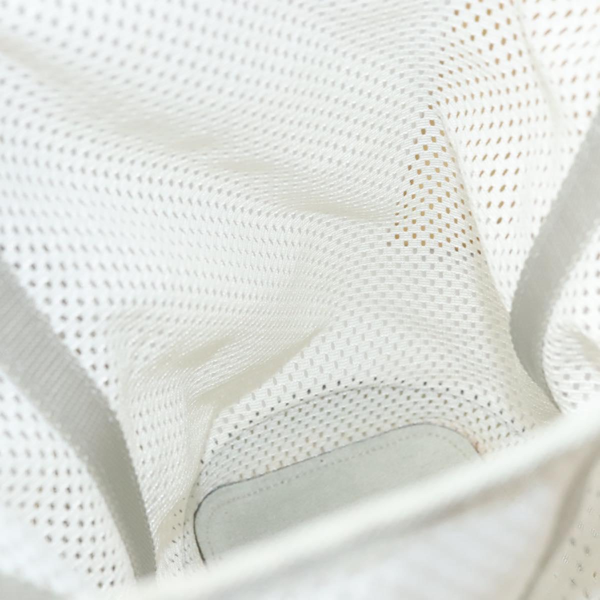 PRADA Shoulder Bag Nylon White Silver Auth hk2408