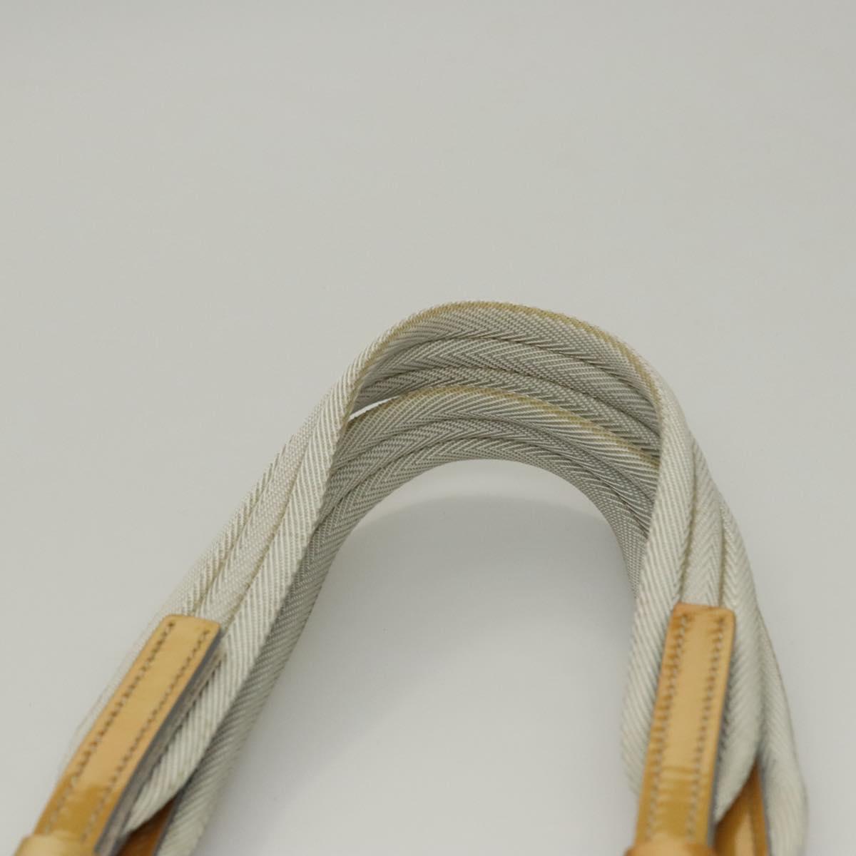 PRADA Shoulder Bag Nylon White Silver Auth hk2408