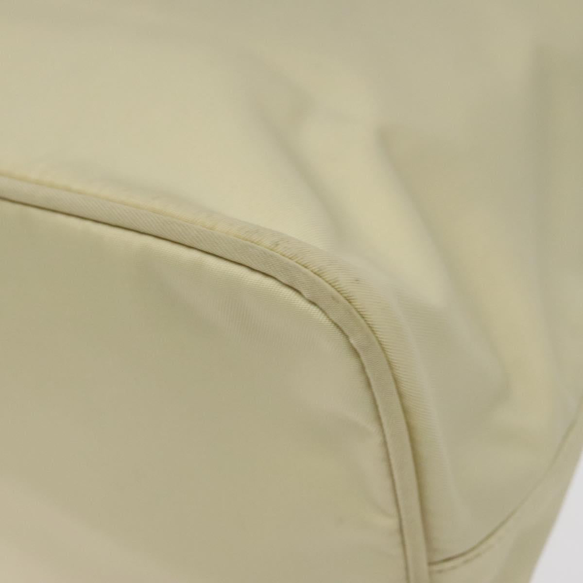 PRADA Hand Bag Nylon White Silver Auth hk2411