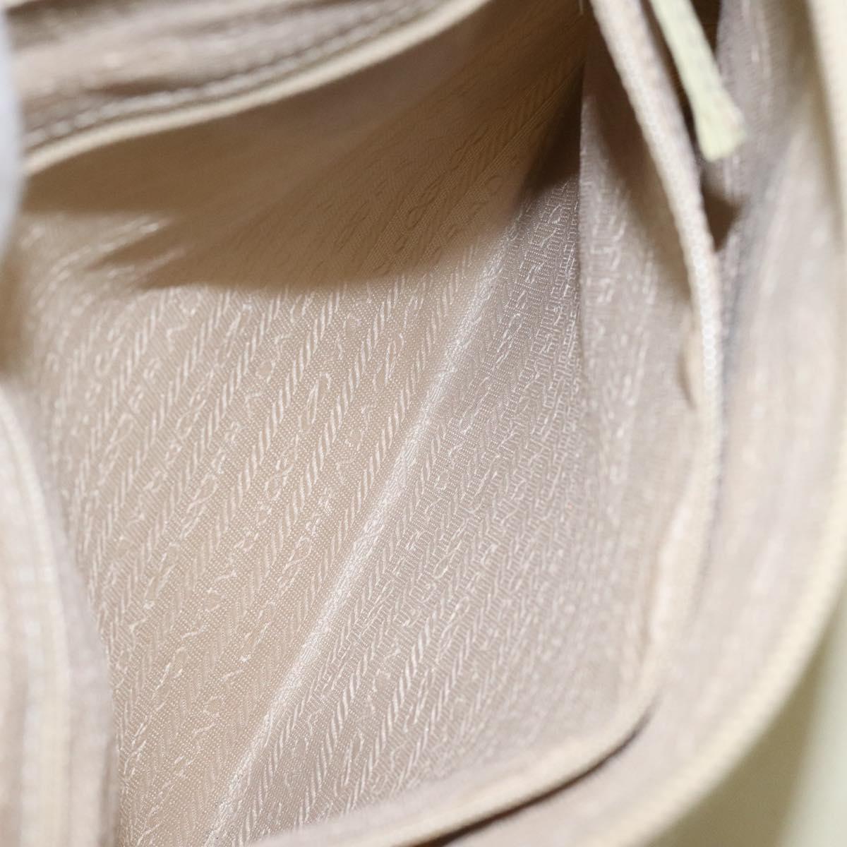 PRADA Hand Bag Nylon White Silver Auth hk2411