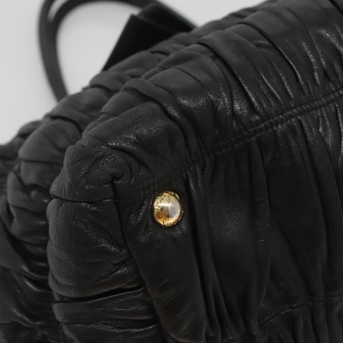 PRADA Hand Bag Leather 2way Black Auth hk2413