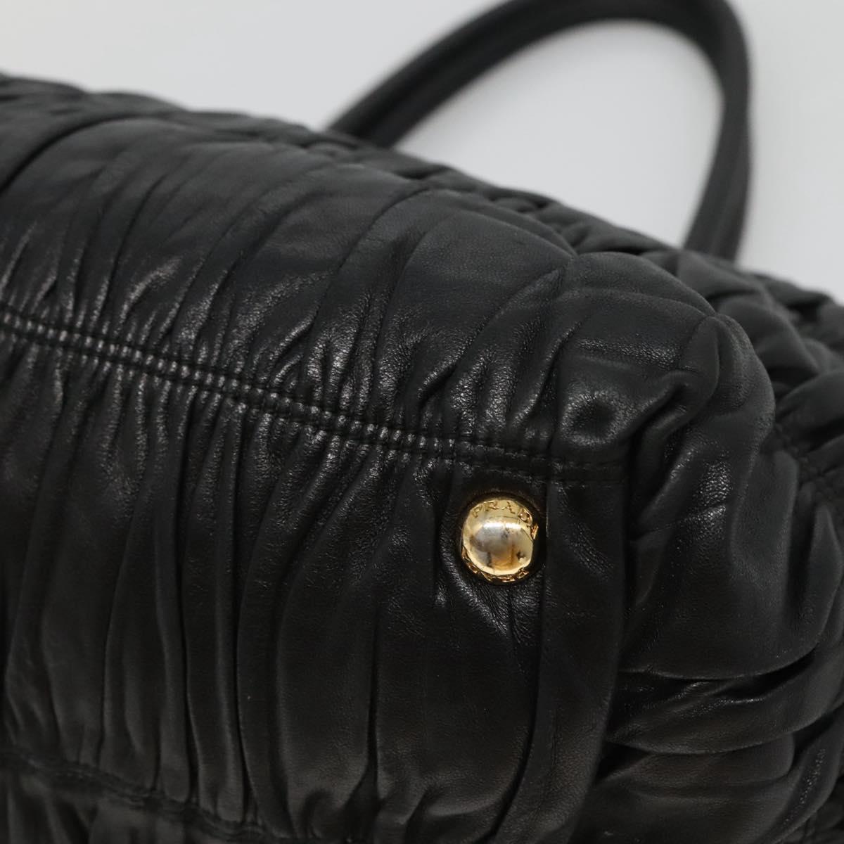 PRADA Hand Bag Leather 2way Black Auth hk2413