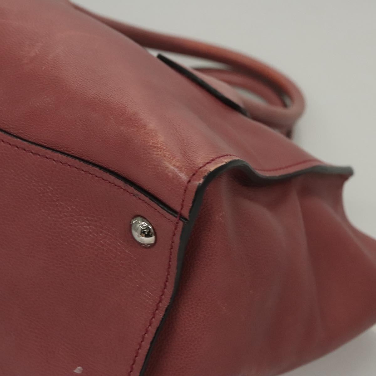 PRADA Hand Bag Leather 2way Pink Auth hk2414