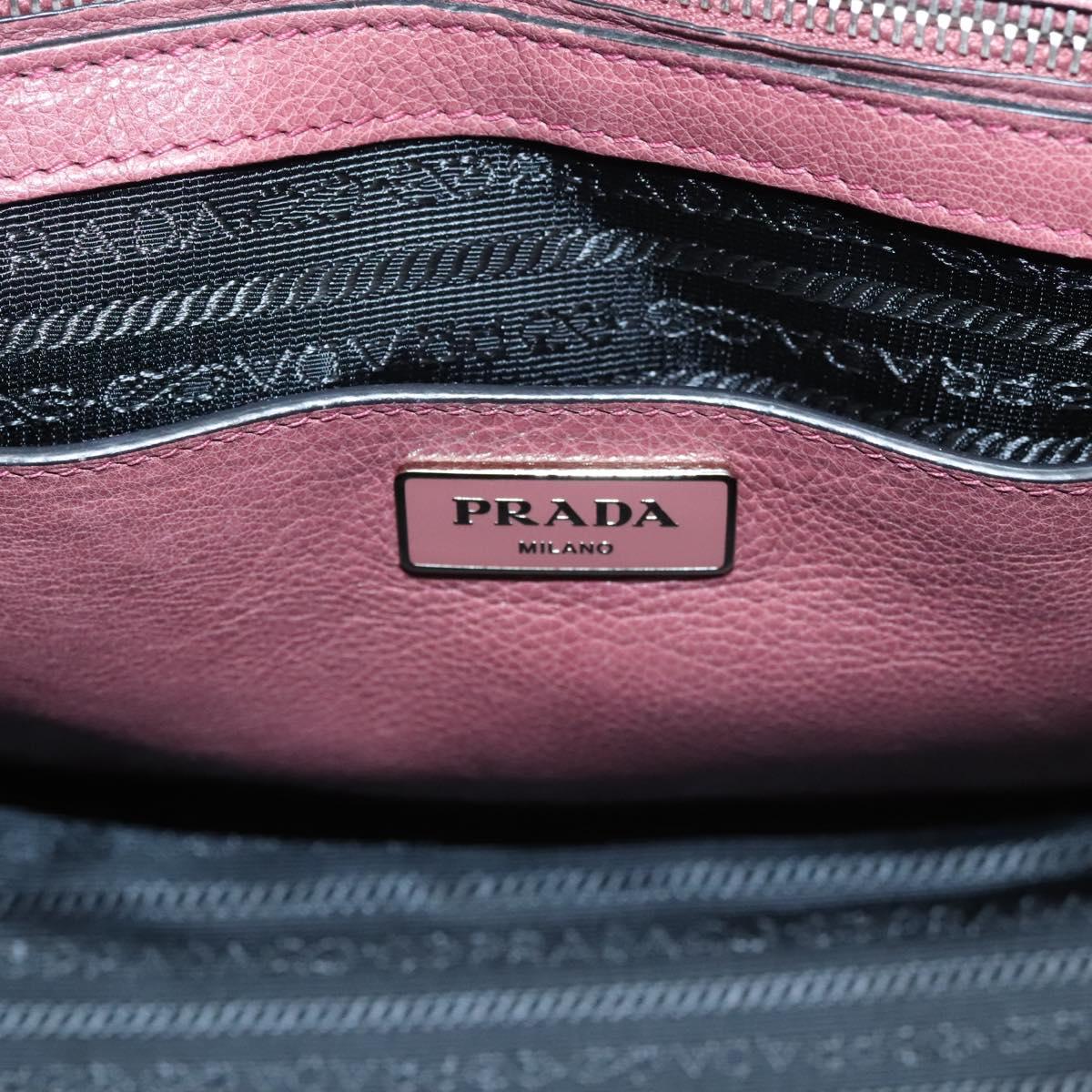 PRADA Hand Bag Leather 2way Pink Auth hk2414