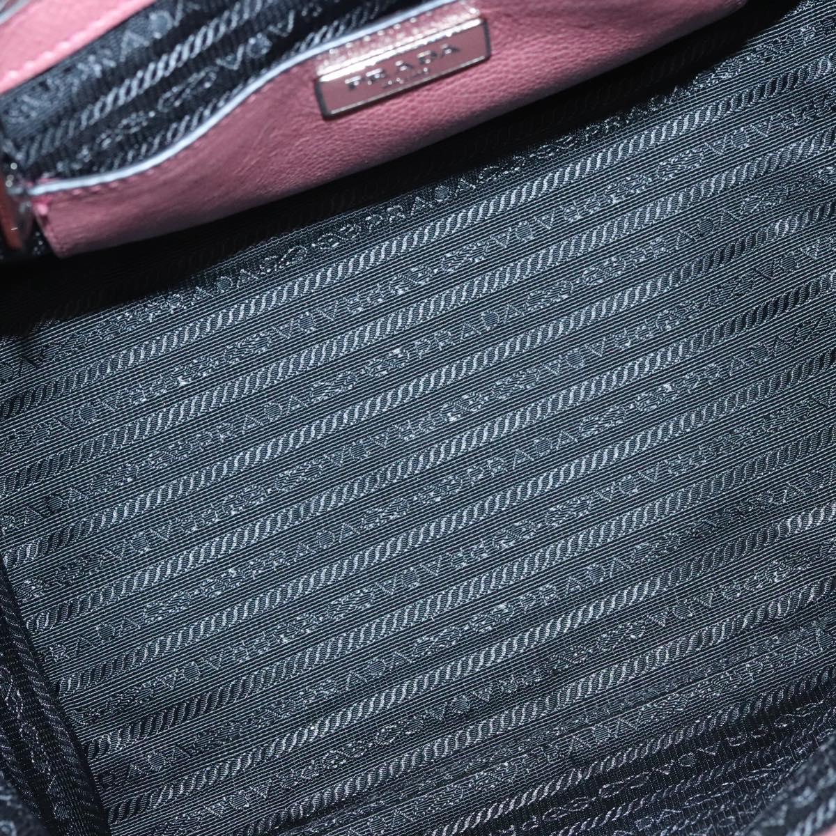 PRADA Hand Bag Leather 2way Pink Auth hk2414