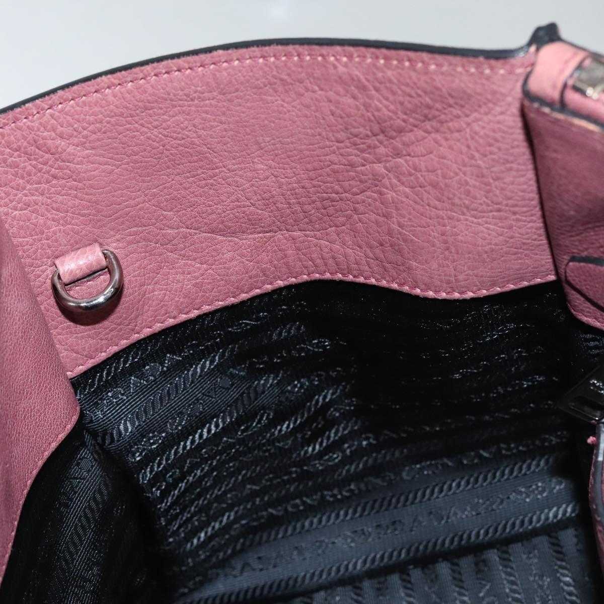 PRADA Hand Bag Leather 2way Pink Auth hk2414