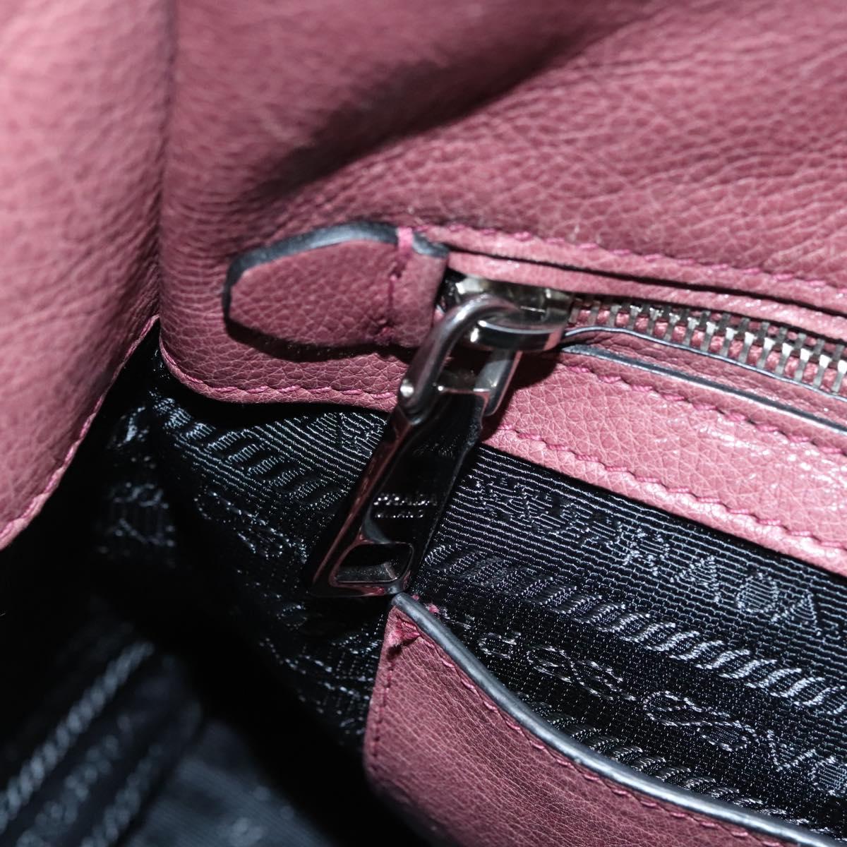 PRADA Hand Bag Leather 2way Pink Auth hk2414