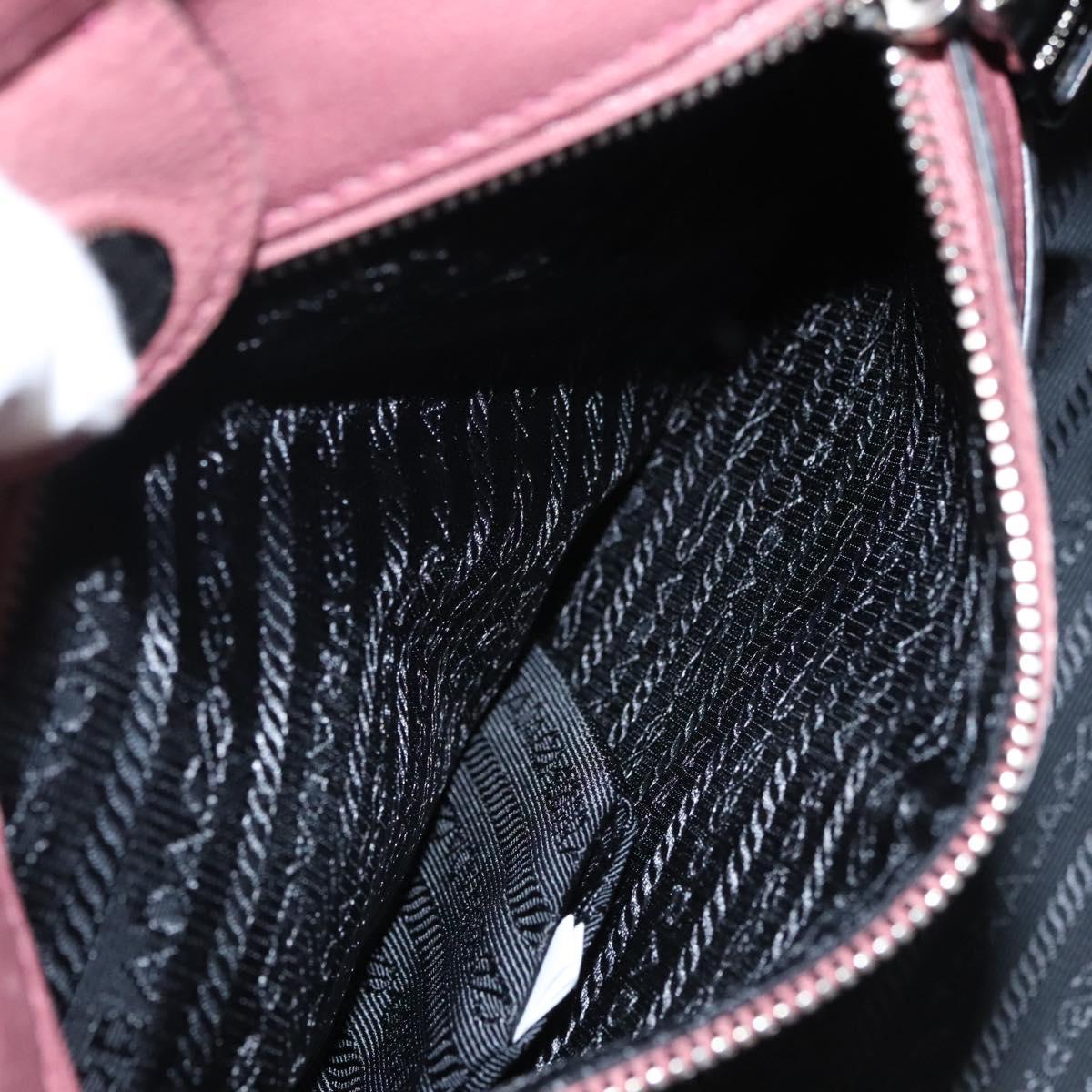 PRADA Hand Bag Leather 2way Pink Auth hk2414