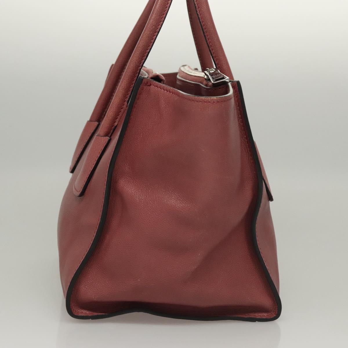 PRADA Hand Bag Leather 2way Pink Auth hk2414