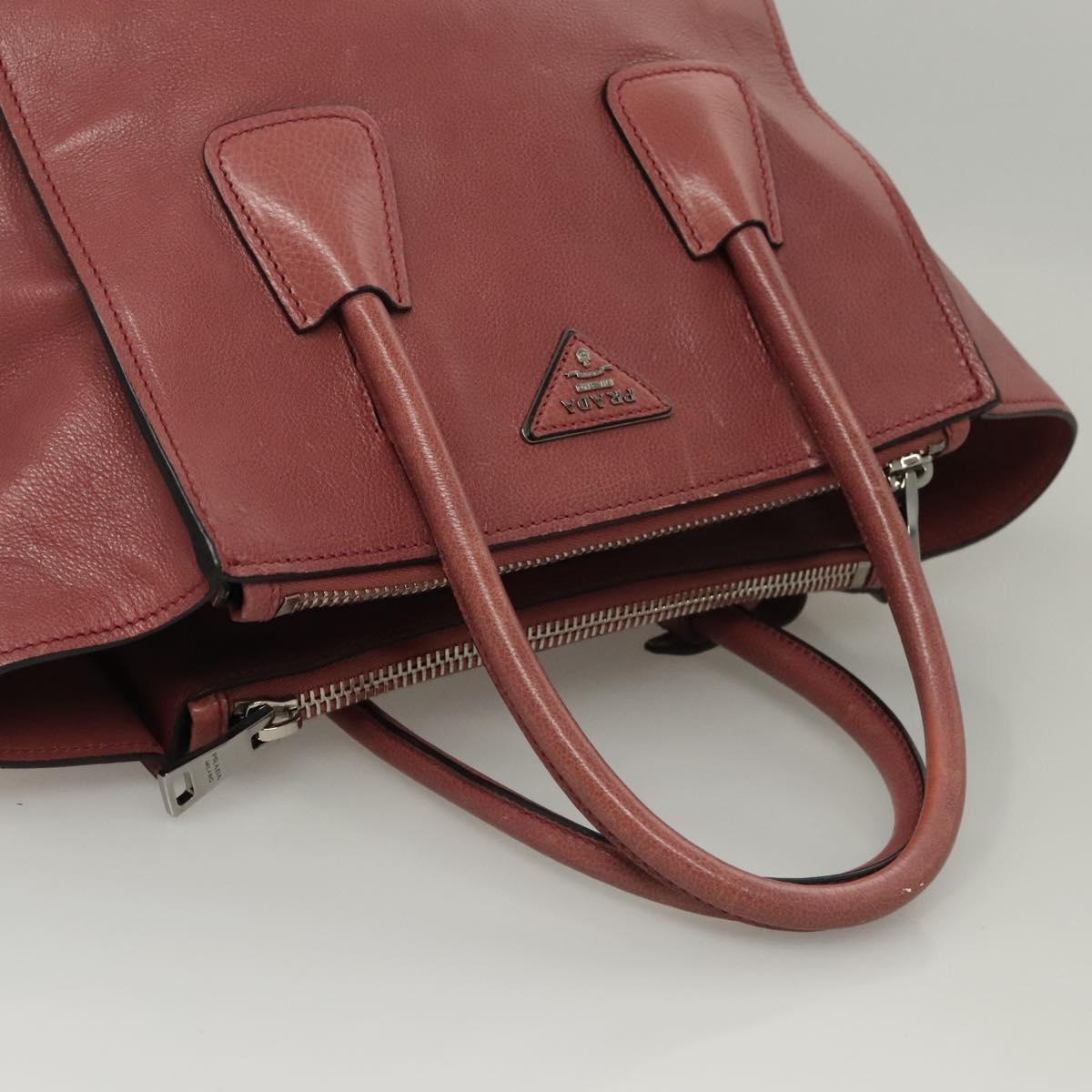 PRADA Hand Bag Leather 2way Pink Auth hk2414