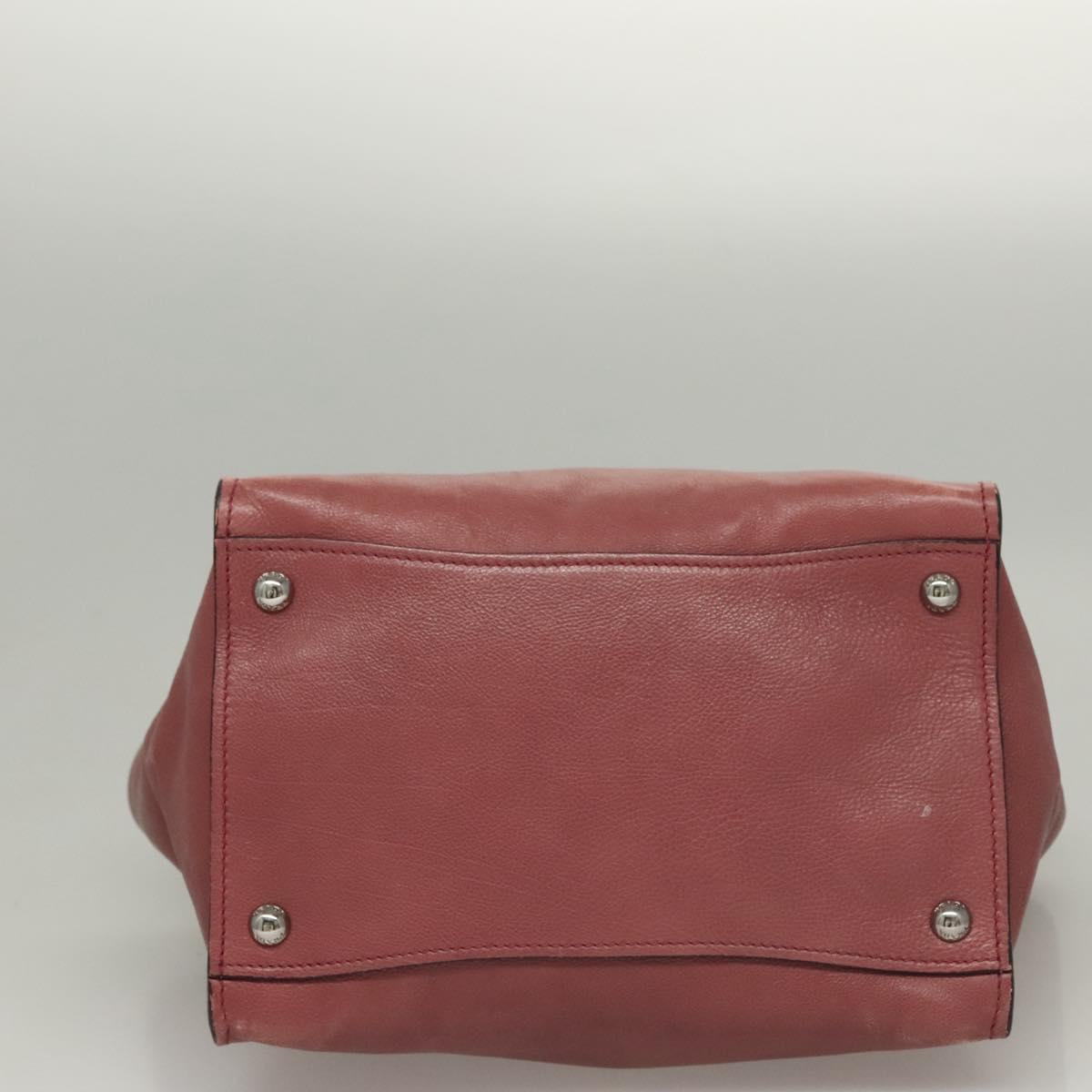 PRADA Hand Bag Leather 2way Pink Auth hk2414