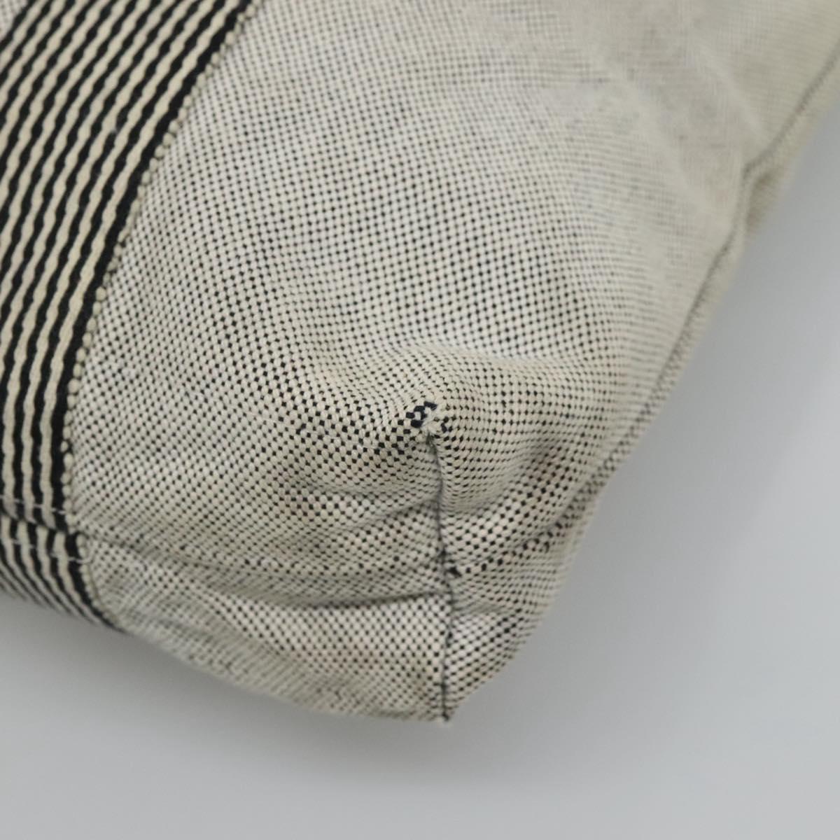 HERMES New Fourre Tout Cabas Tote Bag Canvas Gray Silver Auth hk2416