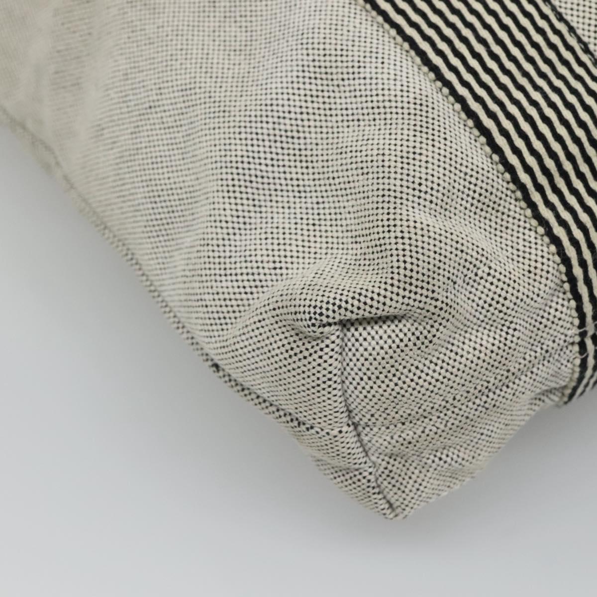 HERMES New Fourre Tout Cabas Tote Bag Canvas Gray Silver Auth hk2416