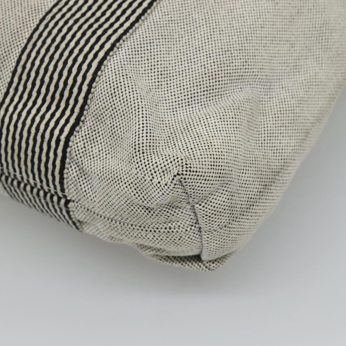 HERMES New Fourre Tout Cabas Tote Bag Canvas Gray Silver Auth hk2416