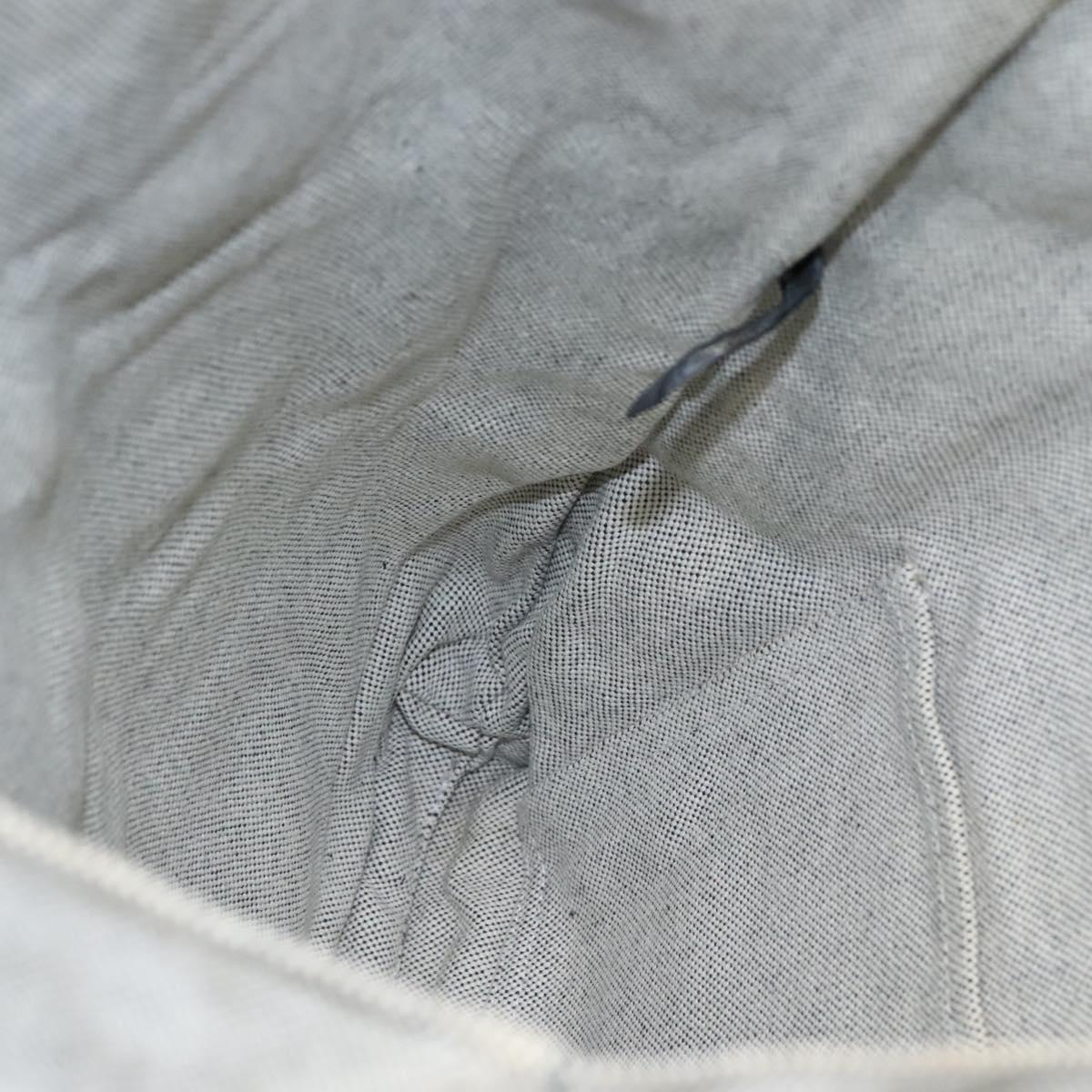 HERMES New Fourre Tout Cabas Tote Bag Canvas Gray Silver Auth hk2416