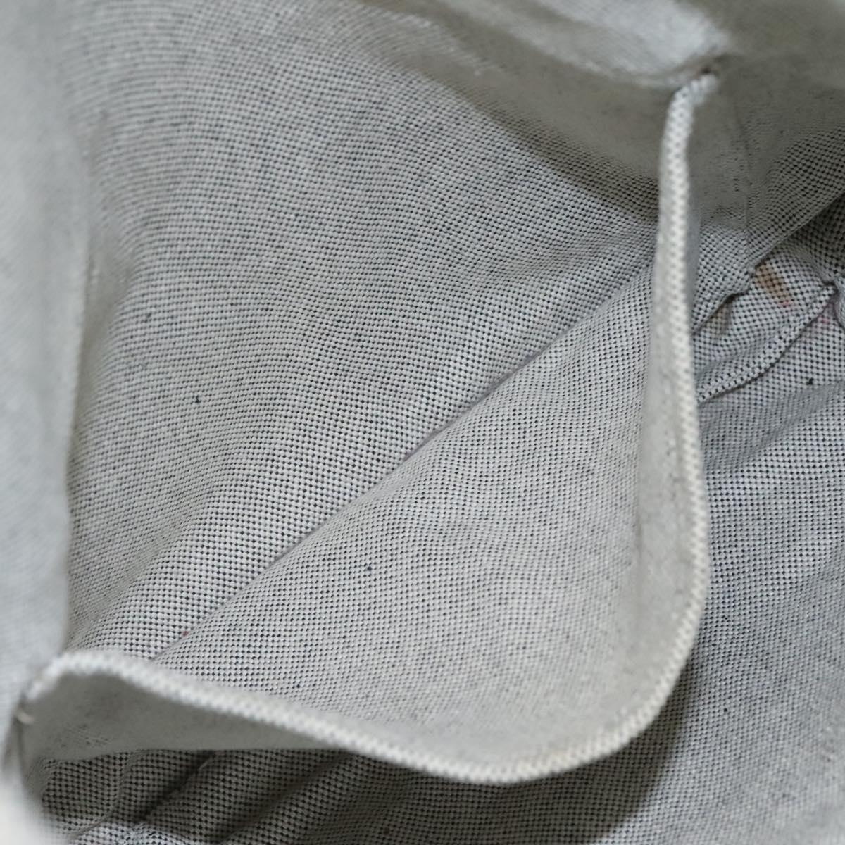 HERMES New Fourre Tout Cabas Tote Bag Canvas Gray Silver Auth hk2416