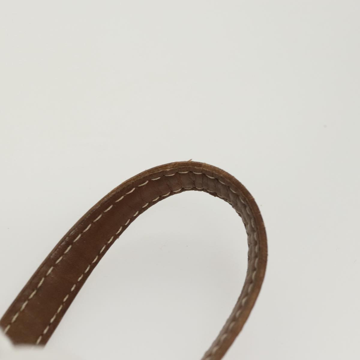 LOEWE Clutch Bag Leather Brown Gold Auth hk2425