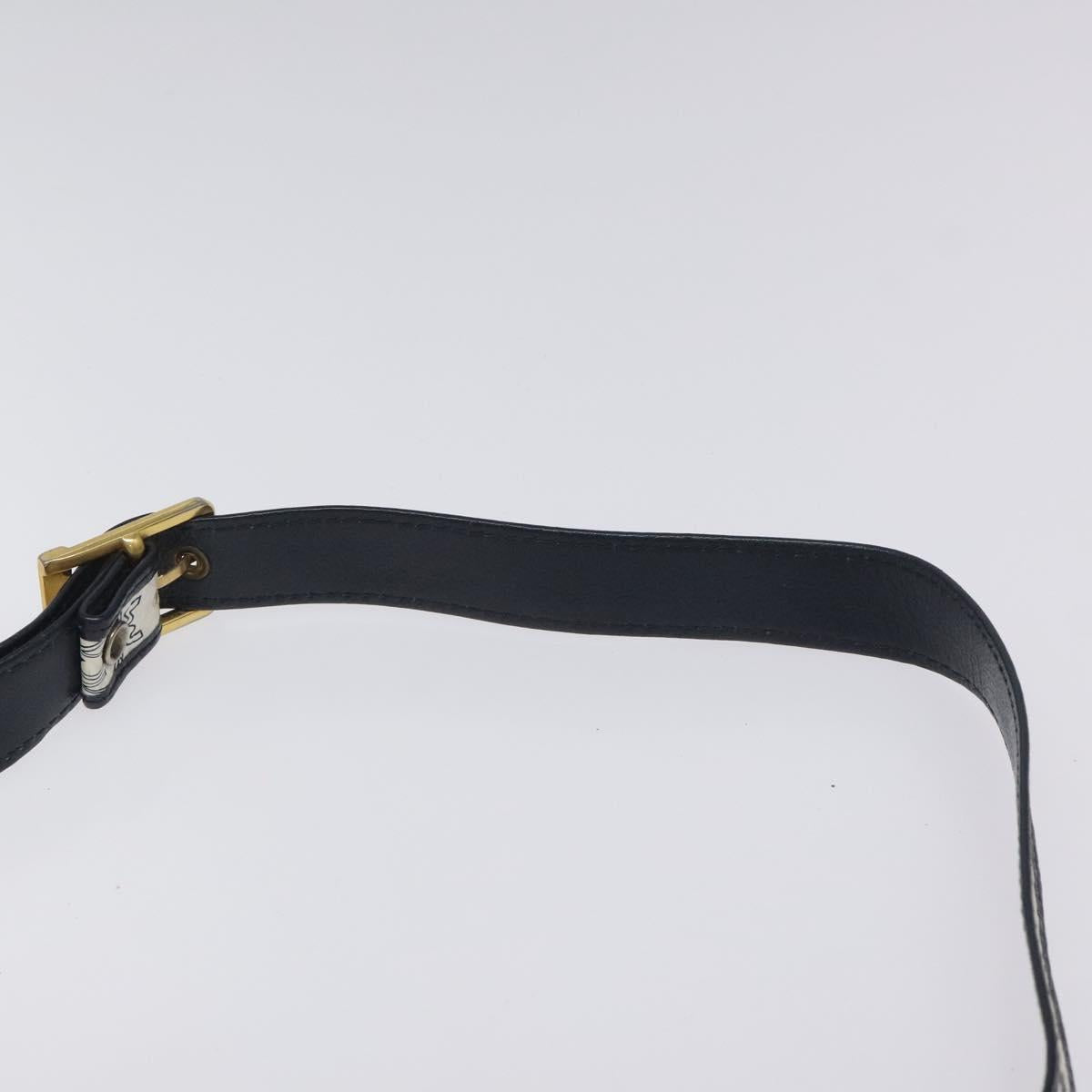 MCM Logogram Vicetos Shoulder Bag PVC Leather White Gold Auth hk2465