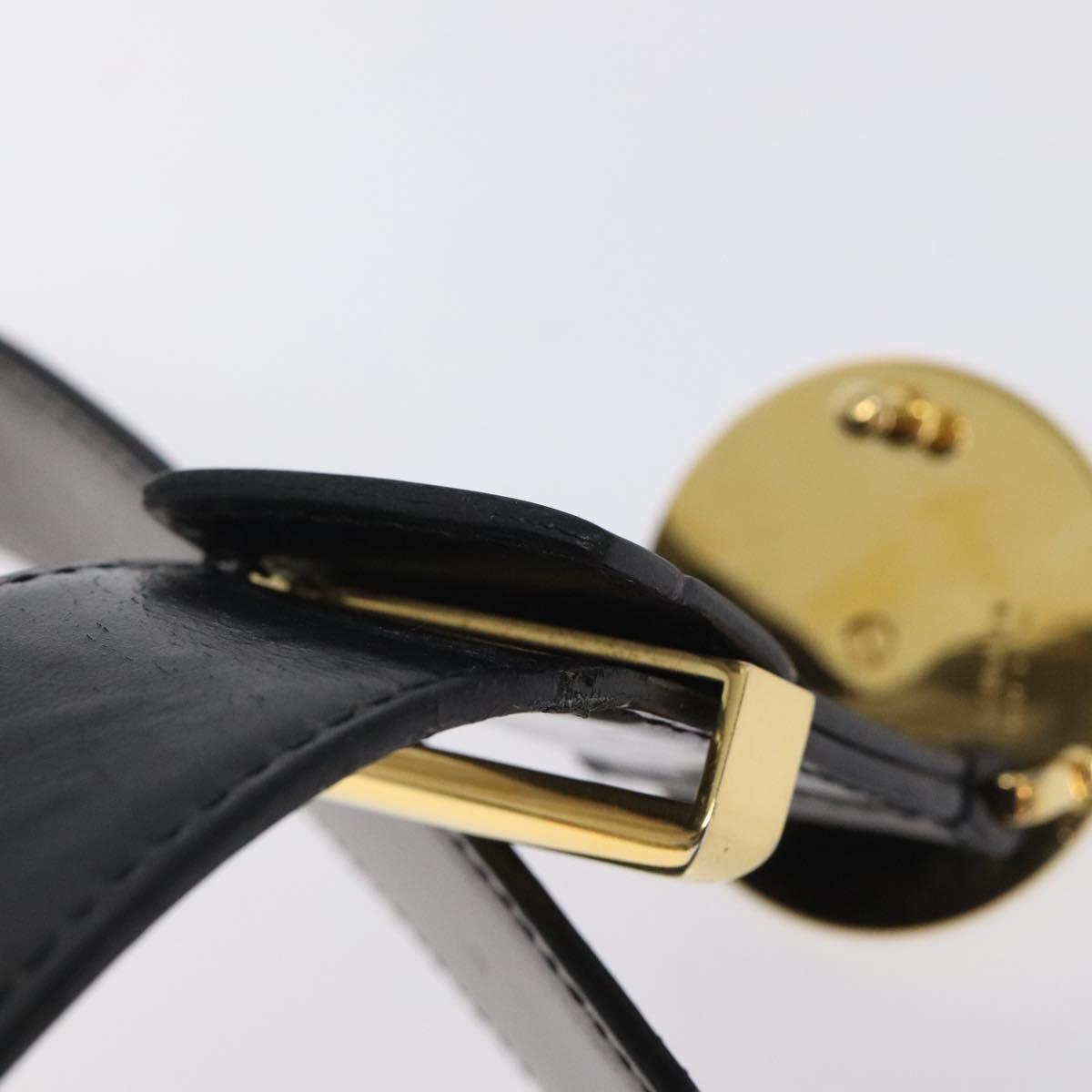 VERSACE Belt Enamel 40.9"" Black Auth hk2466