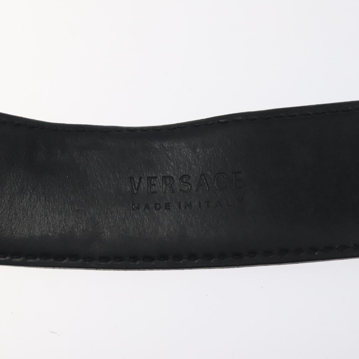 VERSACE Belt Enamel 40.9"" Black Auth hk2466
