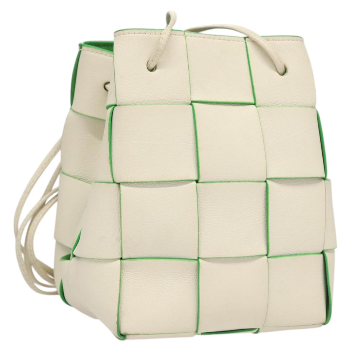 BOTTEGA VENETA MAXI INTRECCIATO Parakeet Small Cassette Bag Leather Auth hk2467