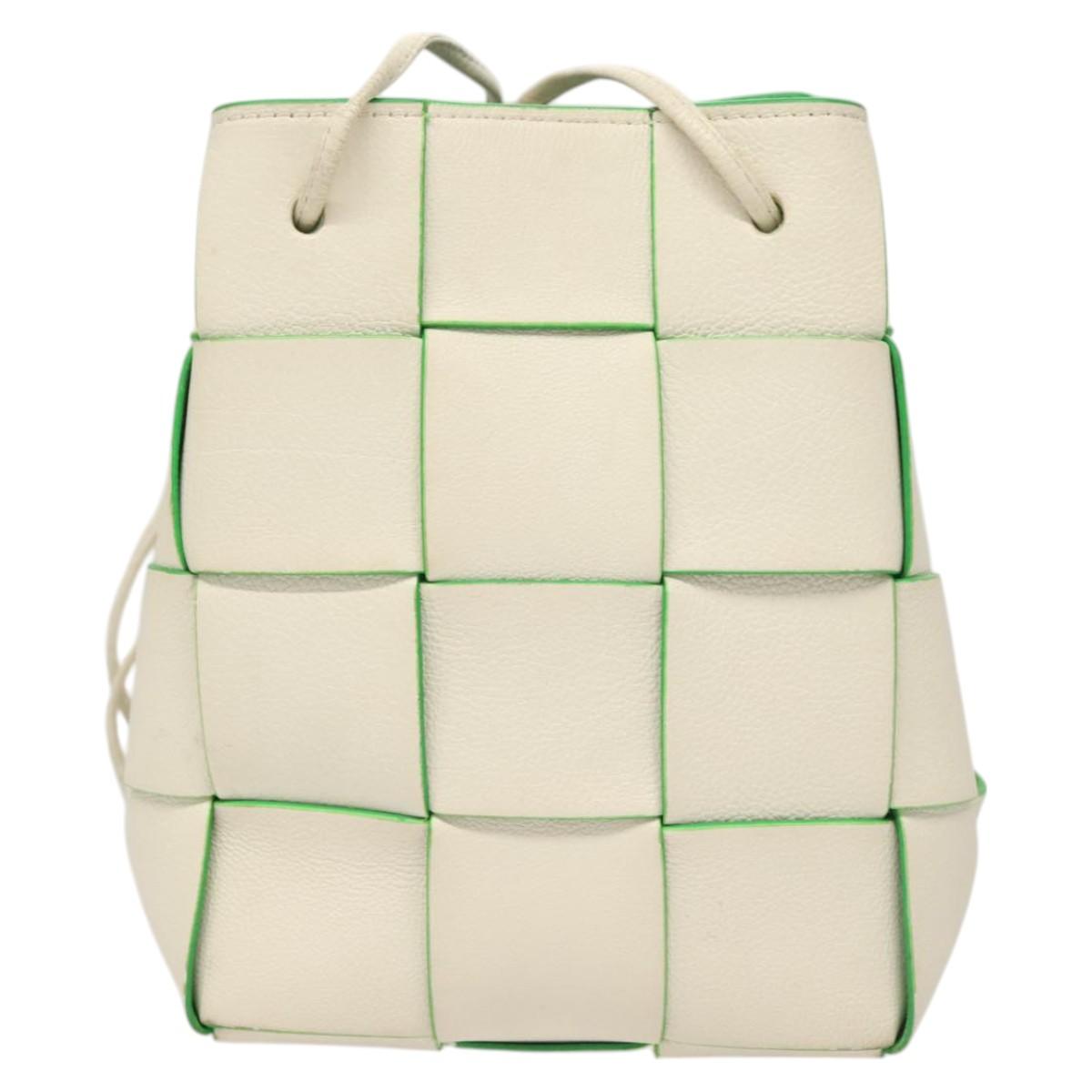 BOTTEGA VENETA MAXI INTRECCIATO Parakeet Small Cassette Bag Leather Auth hk2467