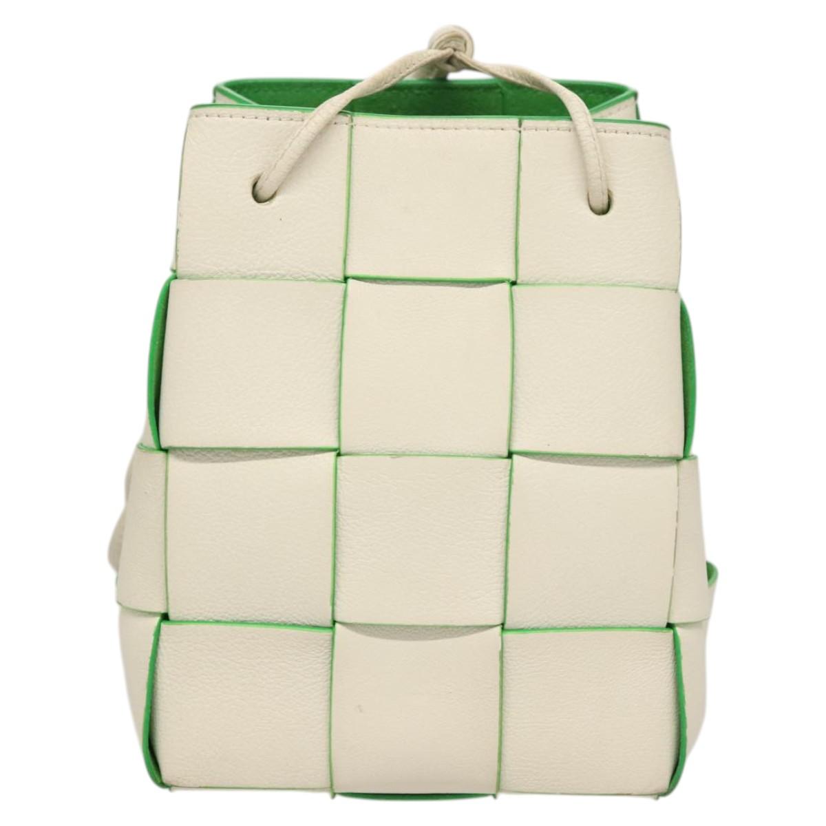 BOTTEGA VENETA MAXI INTRECCIATO Parakeet Small Cassette Bag Leather Auth hk2467