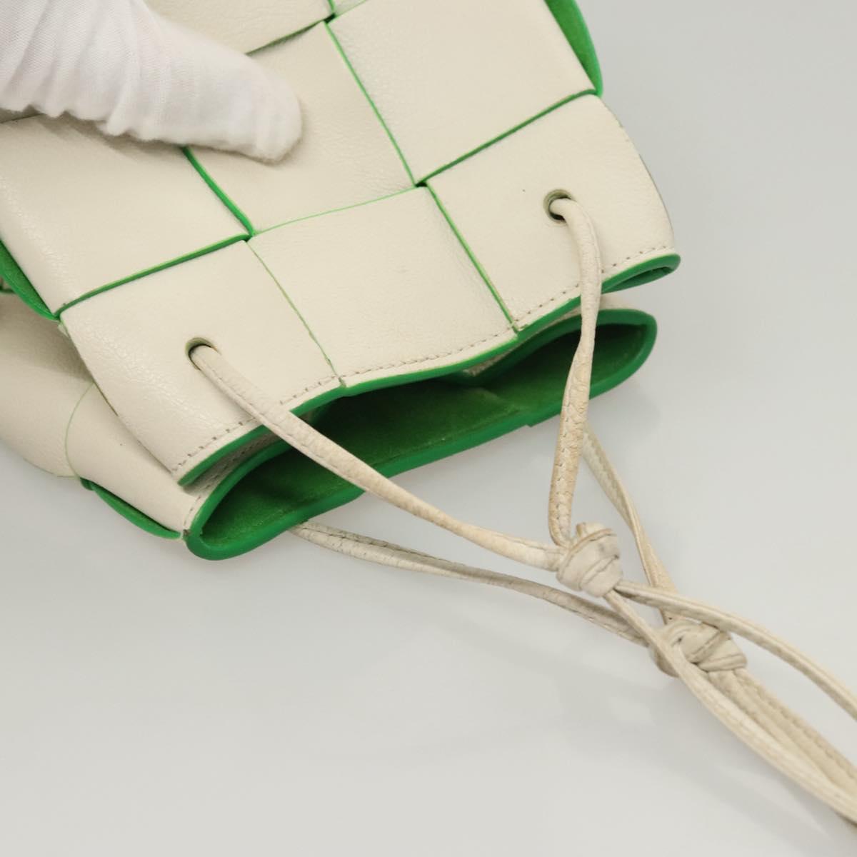 BOTTEGA VENETA MAXI INTRECCIATO Parakeet Small Cassette Bag Leather Auth hk2467