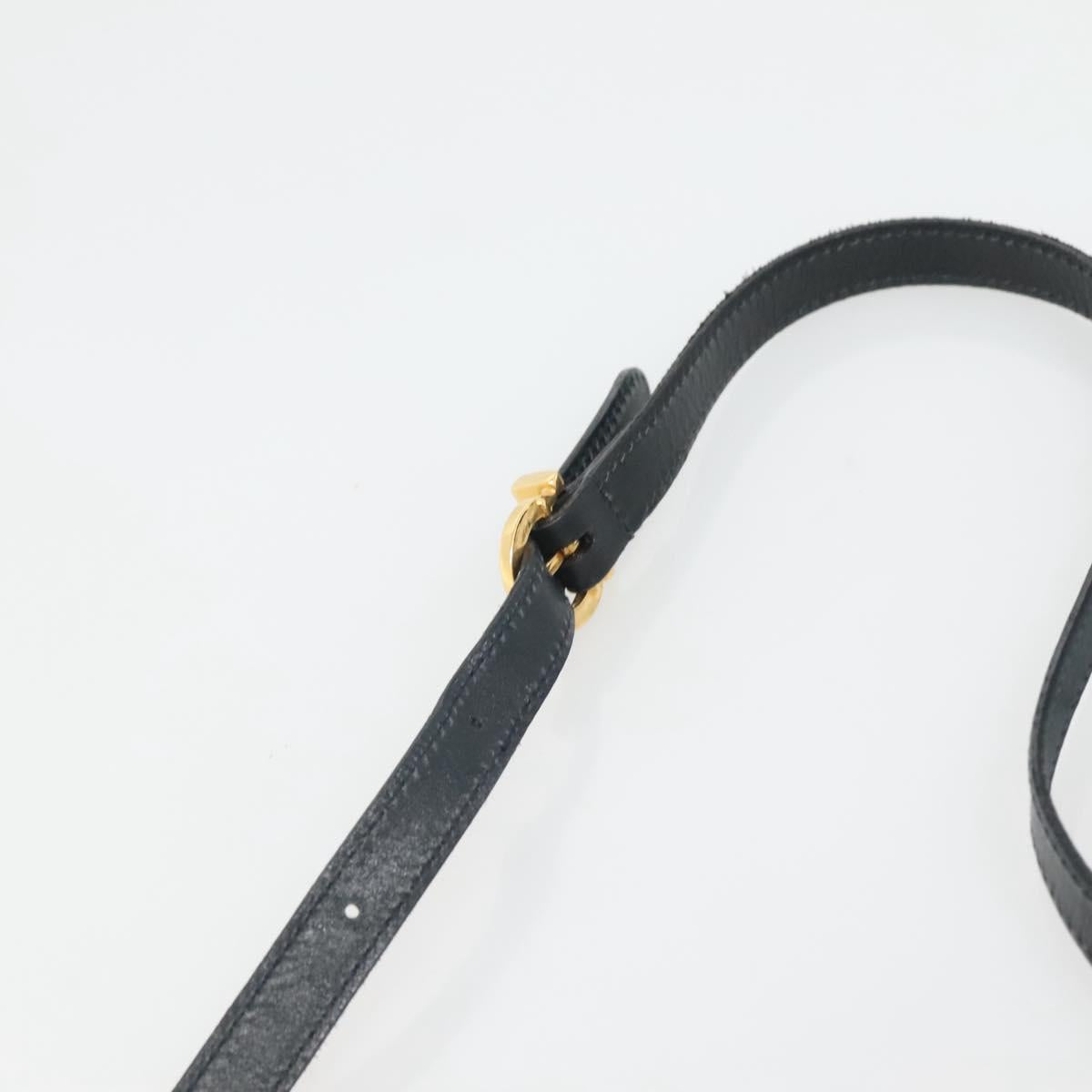 Salvatore Ferragamo Hand Bag Suede 2way Black Gold Auth hk2486