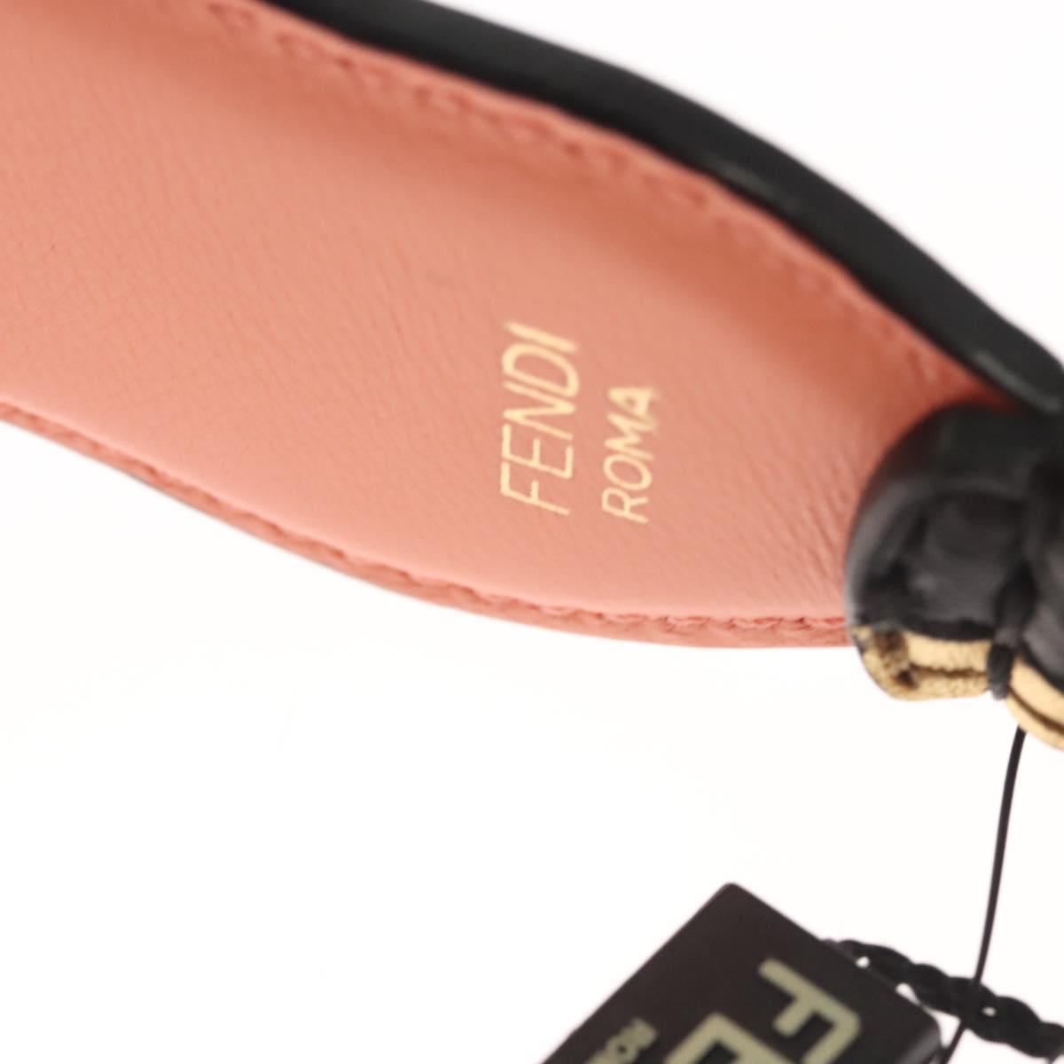 FENDI Strap You Shoulder Strap Leather Gold Auth hk2498