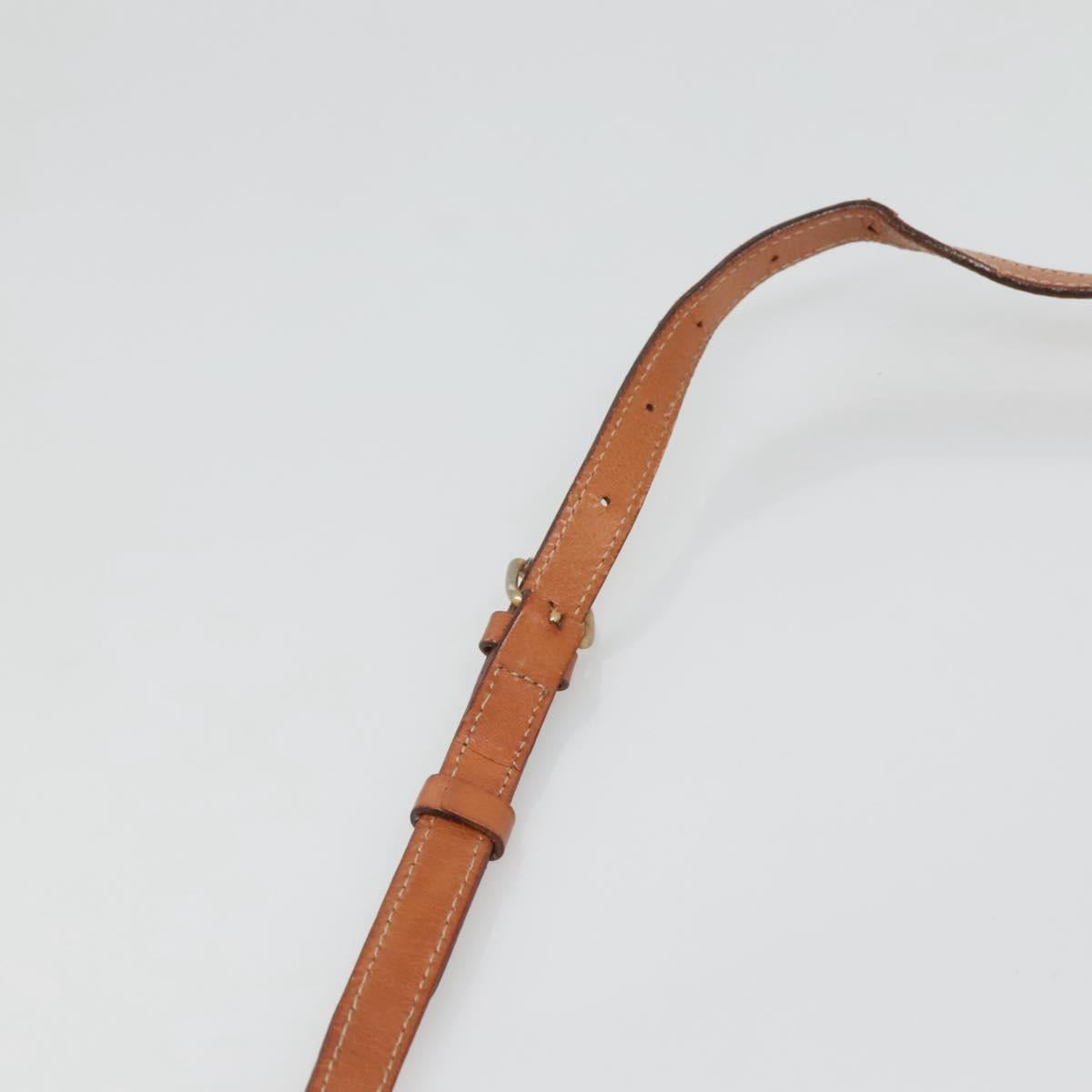 CELINE Macadam Canvas Shoulder Bag PVC Leather Brown Gold Auth hk2506