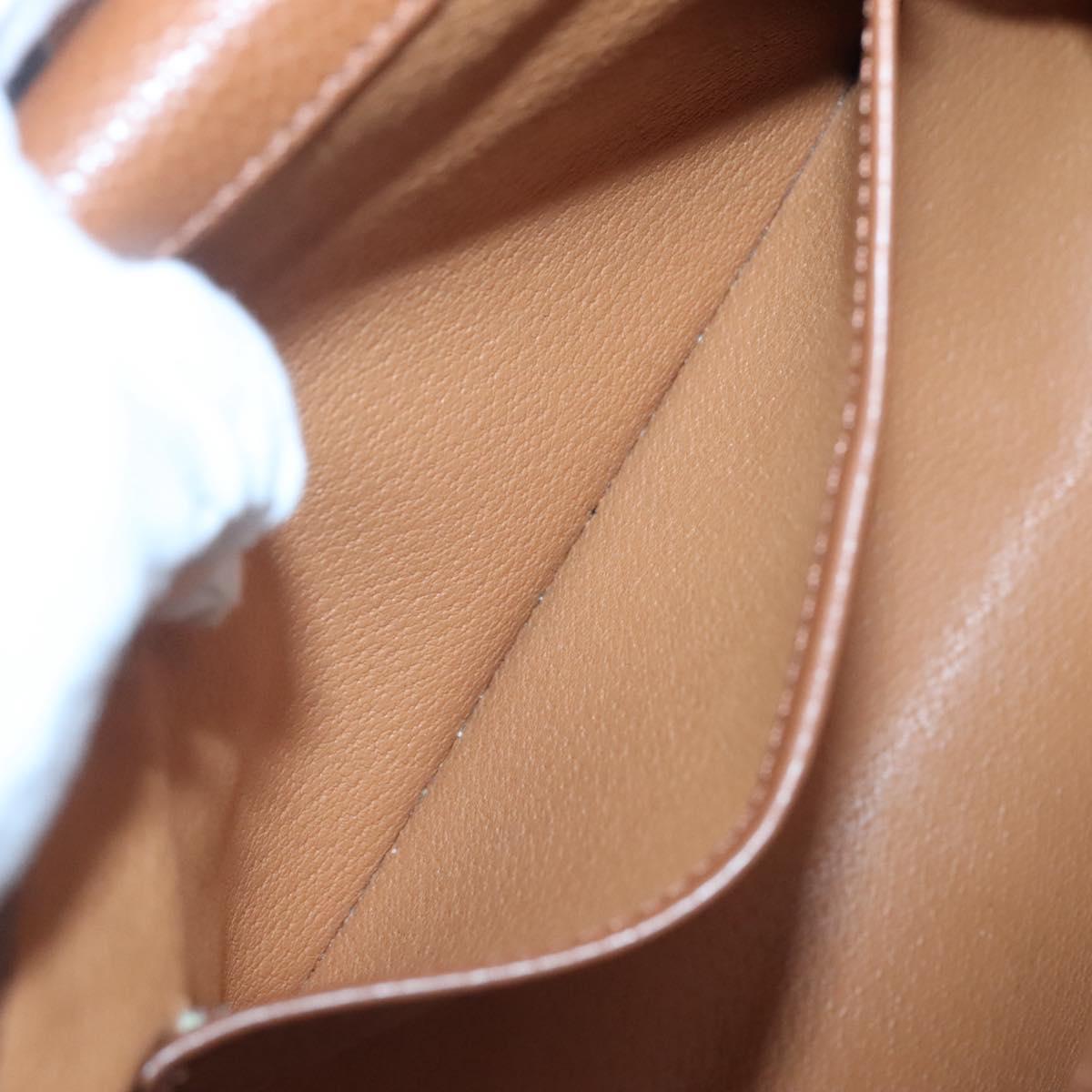 CELINE Hand Bag Leather 2way Brown Gold Auth hk2507