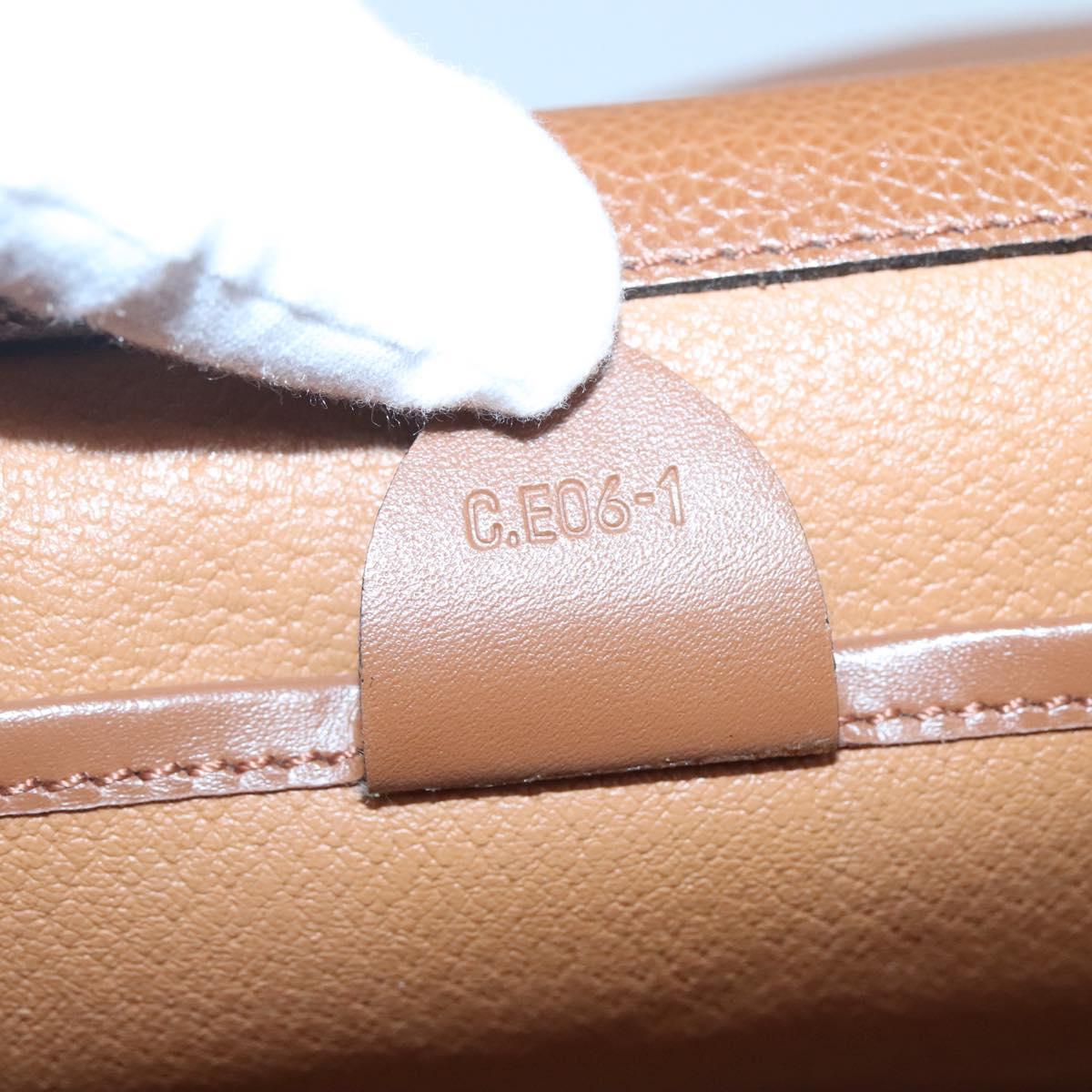 CELINE Hand Bag Leather 2way Brown Gold Auth hk2507